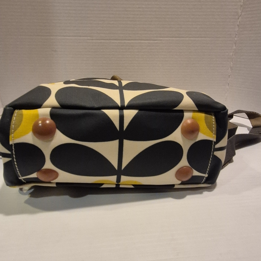 ORLA KIELY Back Pack Olive Blue Green Block Flower Mint Coated Canvas - Picture 6 of 12